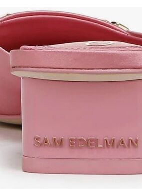 Sam Edelman Pink Ollie Heel Mule with Gold Logo Accent